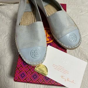 Tory Burch Light Blue and Gray Espadrilles